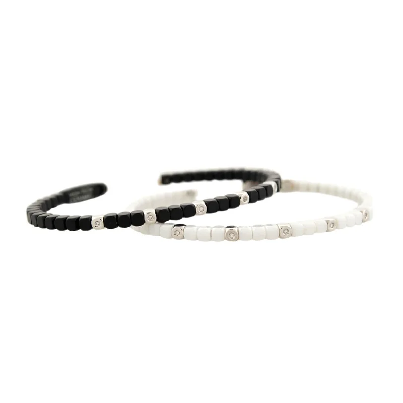 Buy More, Save More Silver Pendant ROBERT DEMEGLIO 18k White Gold Diamond and Ceramic Two Bracelet Set