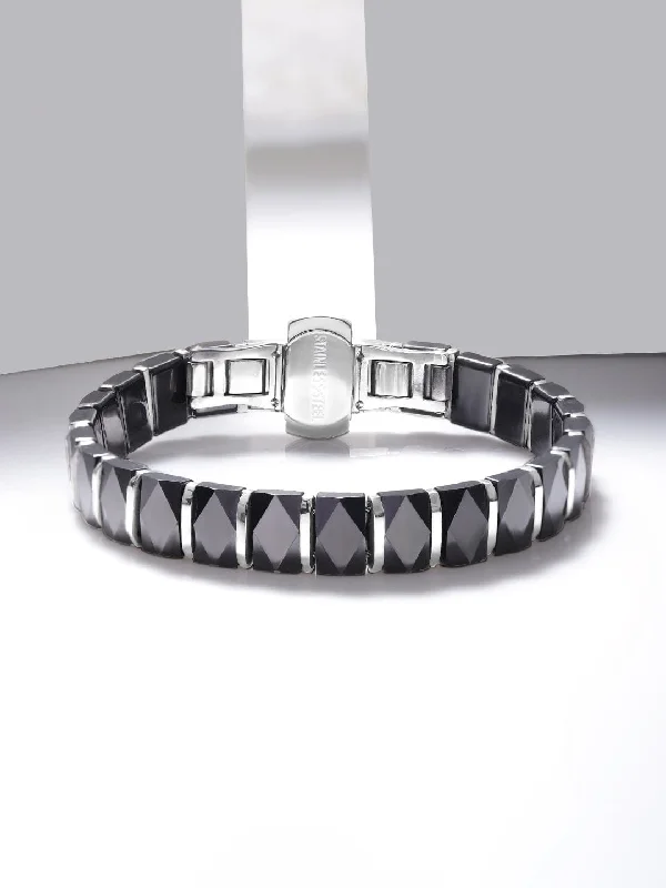 Big Savings, Big Smiles Ruby Necklace Voguish Men Black and Silver High Quality Adjustable Ceramic Linked Bracelet Big Savings, Big Smiles Ruby Necklace Voguish Men Black and Silver High Quality Adjustable Ceramic Linked Bracelet