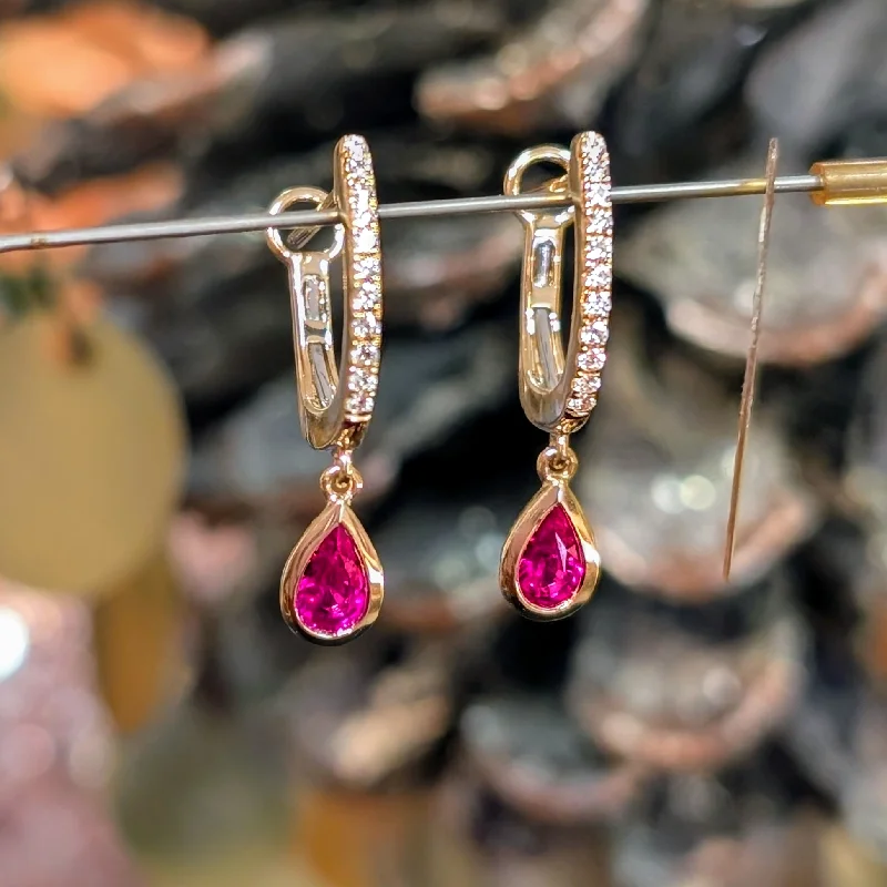 Black Friday - Style Deals All Week Long Simple Pendant Ruby Pear Dangles