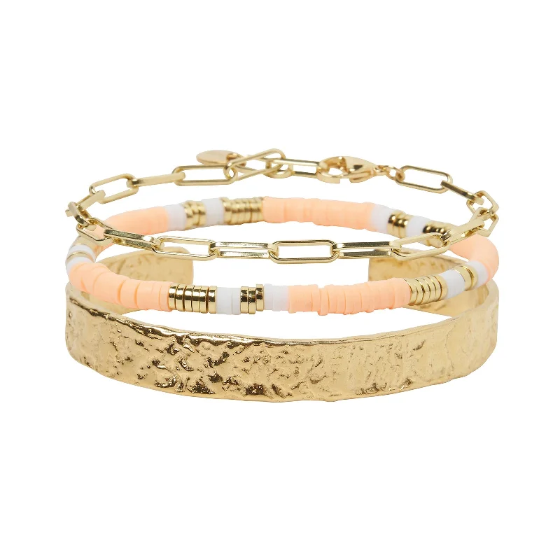 Huge Discounts, Unbeatable Offers Custom Jewelry Savana Bracelet Stack - Coral