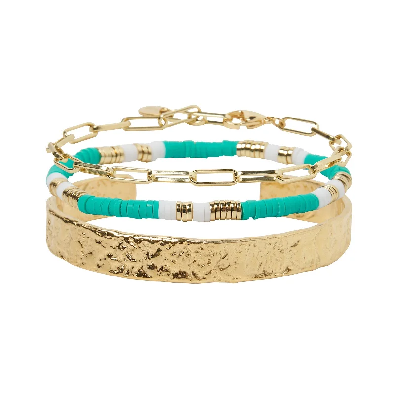 Big Savings, Big Smiles Antique Bracelet Savana Bracelet Stack - Ocean
