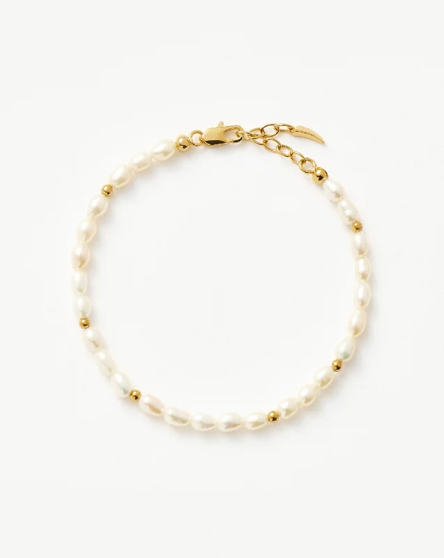 Season - End Clearance Halo Ring Seed Pearl Beaded Bracelet | 18ct Gold Plated/Pearl Season - End Clearance Halo Ring Seed Pearl Beaded Bracelet | 18ct Gold Plated/Pearl