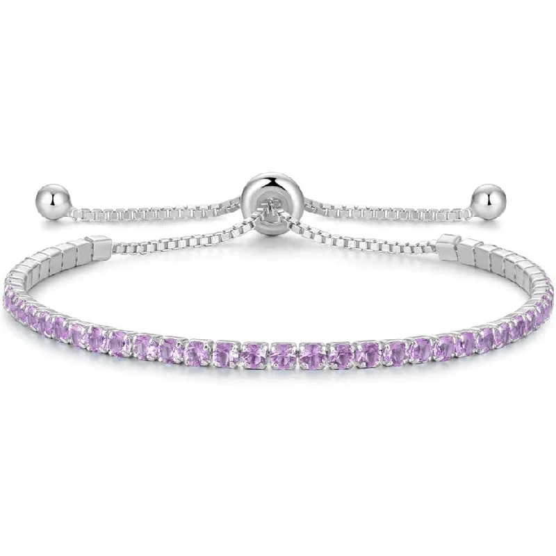 Clearance Sale Unique Pendant Signature Adjustable Bolo Bracelet in Amethyst