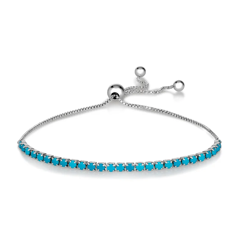 Flash Sale Gemstone Earrings Signature Adjustable Bolo Bracelet in Blue Turquoise