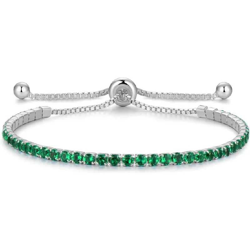Don't Miss Your Chance Dainty Ring Signature Adjustable Bolo Bracelet in Green Emerald Don't Miss Your Chance Dainty Ring Signature Adjustable Bolo Bracelet in Green Emerald