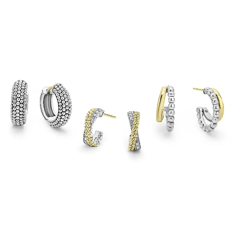 Limited Time, Unlimited Deals Black Pearl Necklace Signature Caviar Two-Tone Huggie Earring Gift Set Limited Time, Unlimited Deals Black Pearl Necklace Signature Caviar Two-Tone Huggie Earring Gift Set