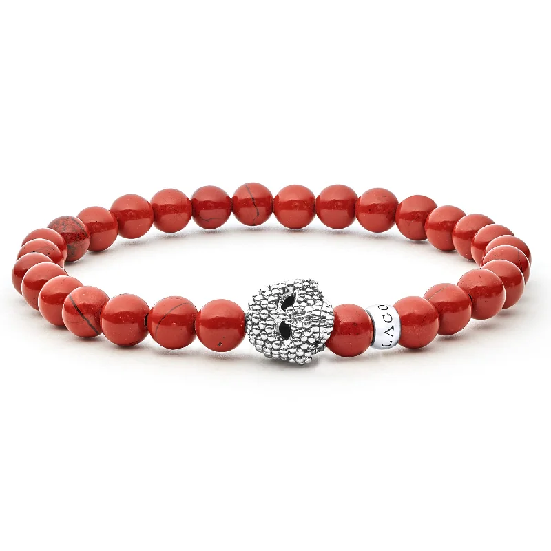 Don't Miss Your Chance Handmade Bracelet Anthem Red Jasper Skull Bracelet