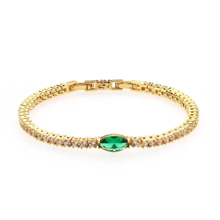 Shop Comfortably at Home Elegant Ring Single Emerald Green Marquis Tennis Bracelet