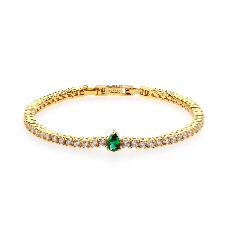 New Arrivals Halo Ring Single Emerald Green Tear Drop Tennis Bracelet