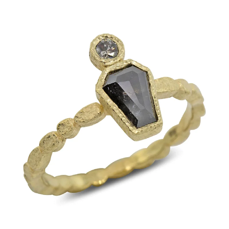 New Arrivals on Discount Elegant Earrings Skinny Pebbles Ring with Hexagonal and salt and pepper diamonds New Arrivals on Discount Elegant Earrings Skinny Pebbles Ring with Hexagonal and salt and pepper diamonds
