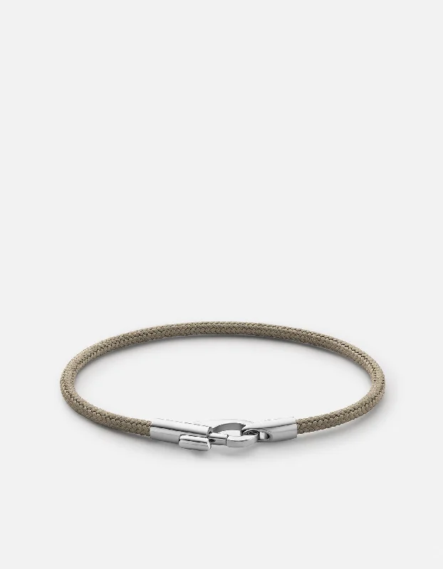 Season - End Clearance Opal Necklace Snap Rope Bracelet, Sterling Silver/Sage