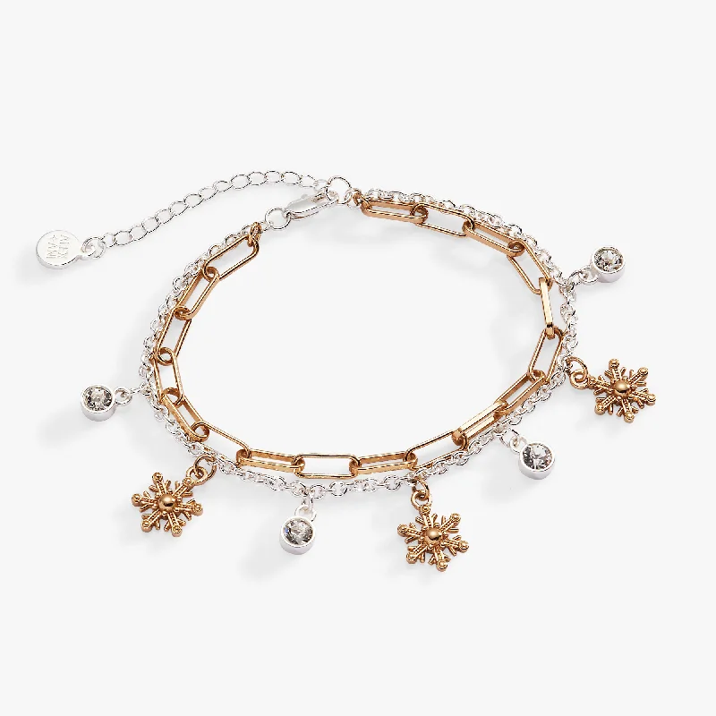Big Savings, Big Smiles Minimalist Ring Snowflake Charm Bracelet