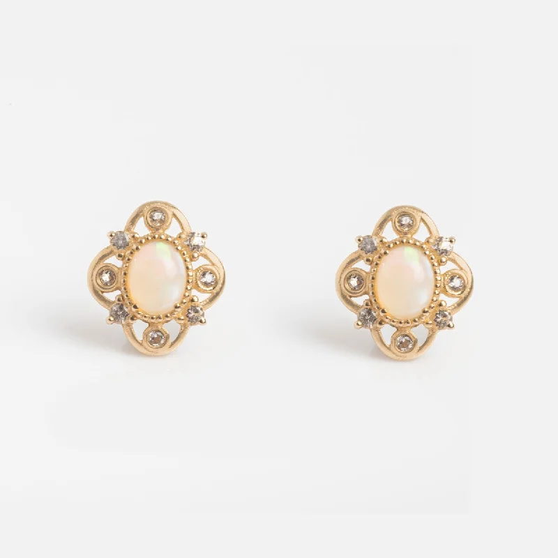 New Arrivals Heart Locket Solid Gold 2024 October Capsule Opal Filigree Studs