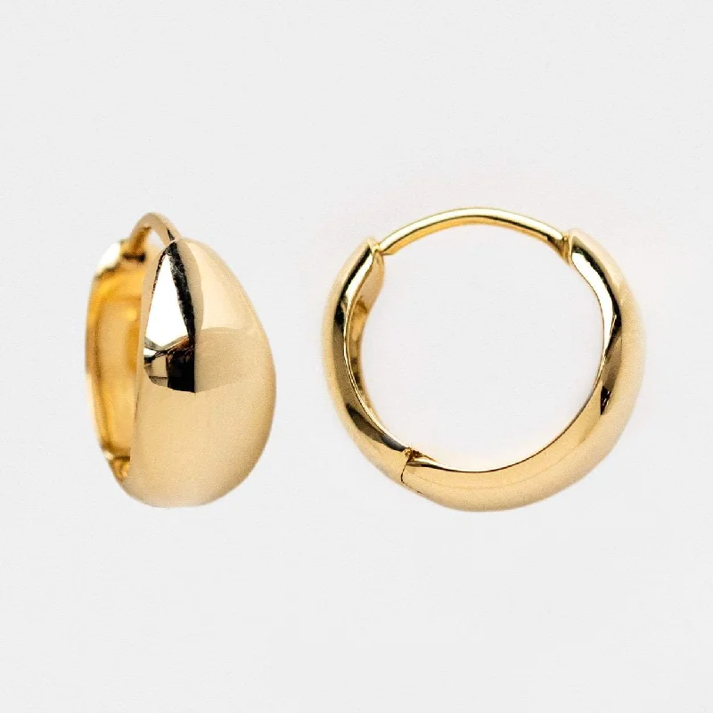 Don't Miss Your Chance Delicate Necklace Solid Gold Chunky Huggie Hoops