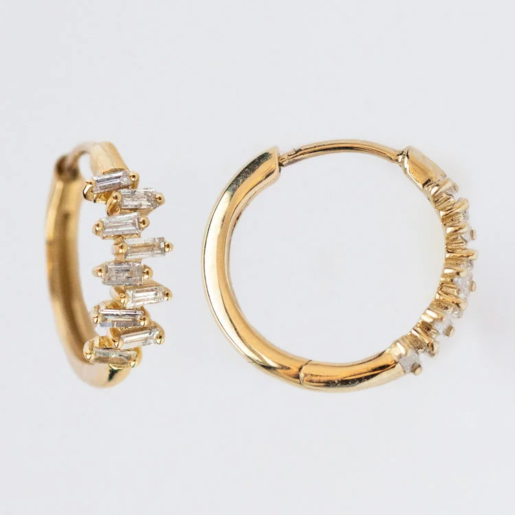 Limited Time, Unlimited Deals Square Cut Ring Solid Gold Diamond Baguette Huggie Hoops Limited Time, Unlimited Deals Square Cut Ring Solid Gold Diamond Baguette Huggie Hoops