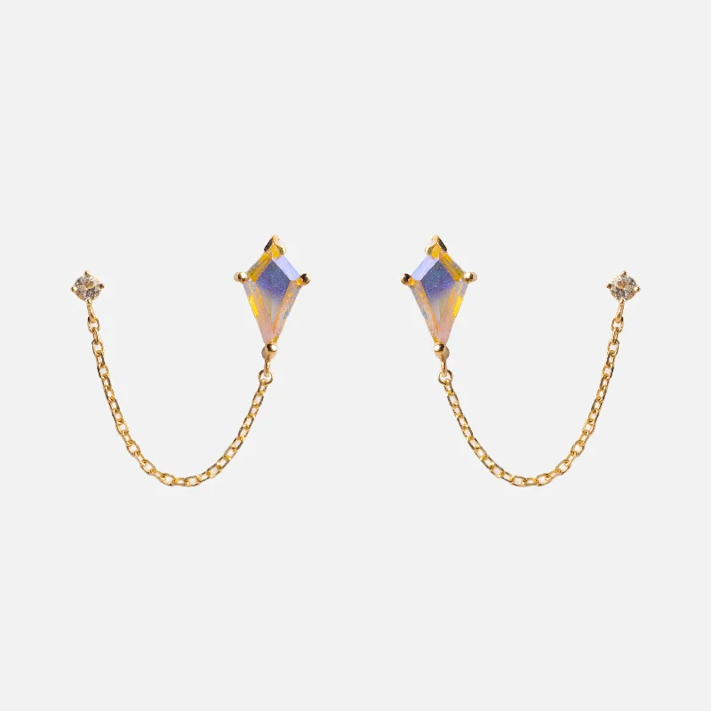 Be the First to Rock the Latest Trends Dainty Necklace Solid Gold Double Piercing Angel Aura Quartz Kite Earrings for Positivity Be the First to Rock the Latest Trends Dainty Necklace Solid Gold Double Piercing Angel Aura Quartz Kite Earrings for Positivity