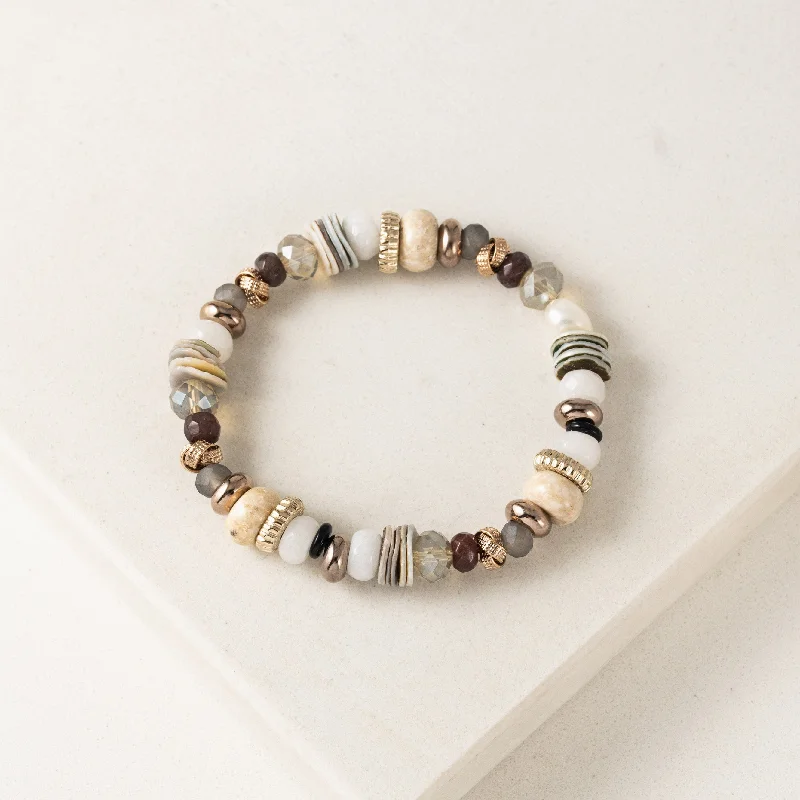 Limited - Time Offer Elegant Chain Sorrento Mixed Beaded Stretch Bracelet Stone
