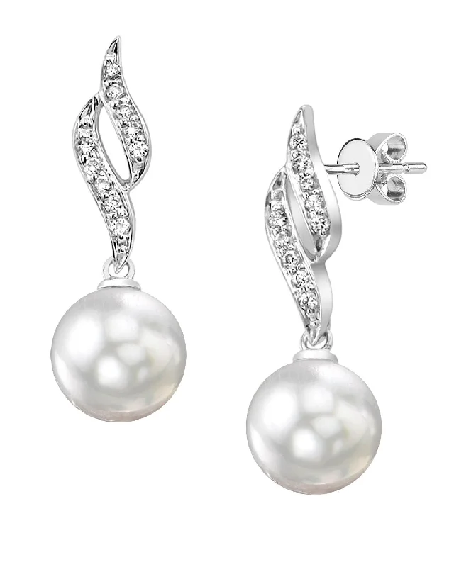 Exclusive Offers for Our Valued Customers Precious Jewelry White South Sea Pearl & Diamond Flame Earrings Exclusive Offers for Our Valued Customers Precious Jewelry White South Sea Pearl & Diamond Flame Earrings