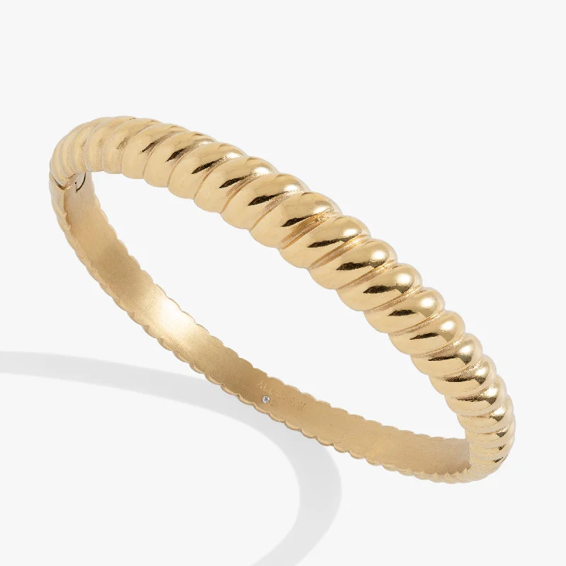 Don't Miss Your Chance Simple Earrings Stainless Steel Rope Textured Bangle