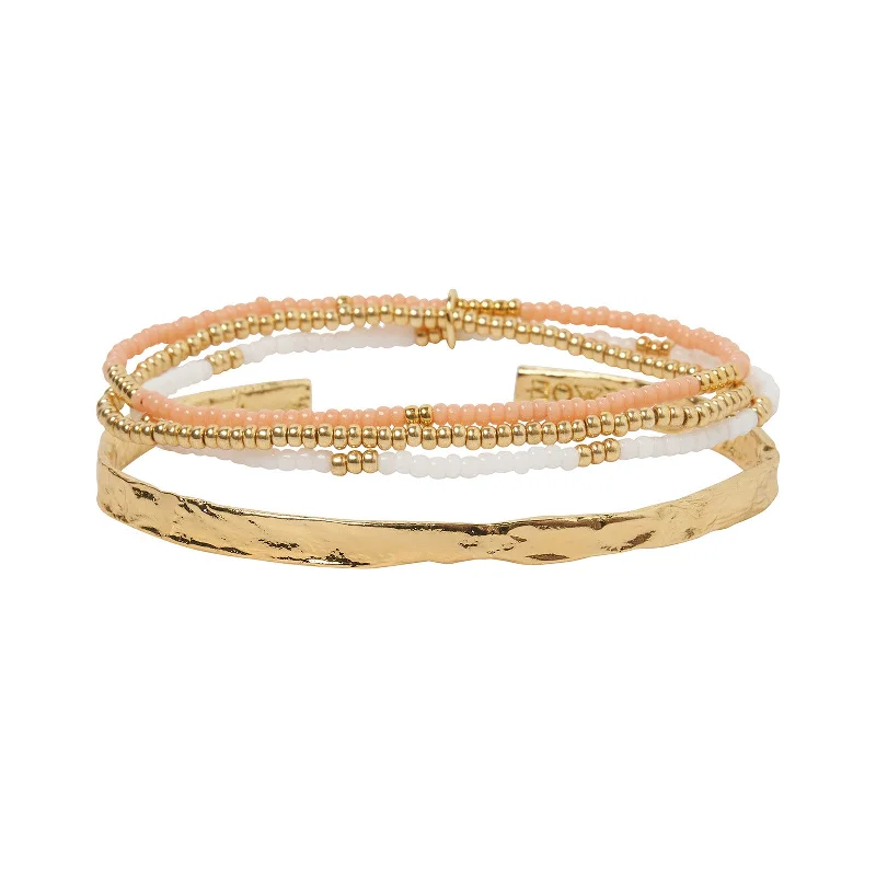 Exclusive Members - Only Sale Vintage Earrings Sunshine Bracelet Stack - Coral
