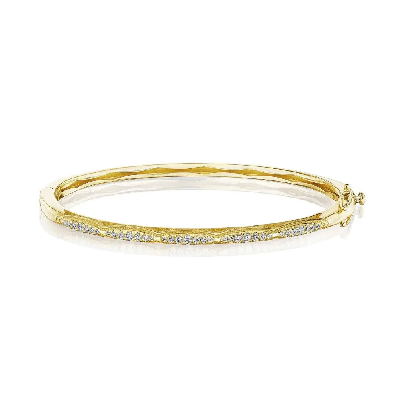 Flash Sale Emerald Cut Ring Tacori 18k Single Row Diamond Bangle