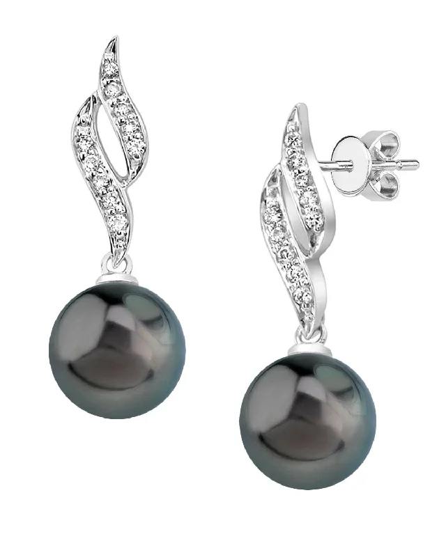 Buy More, Save More Choker Necklace Black Tahitian Pearl & Diamond Flame Dangle Earrings Buy More, Save More Choker Necklace Black Tahitian Pearl & Diamond Flame Dangle Earrings