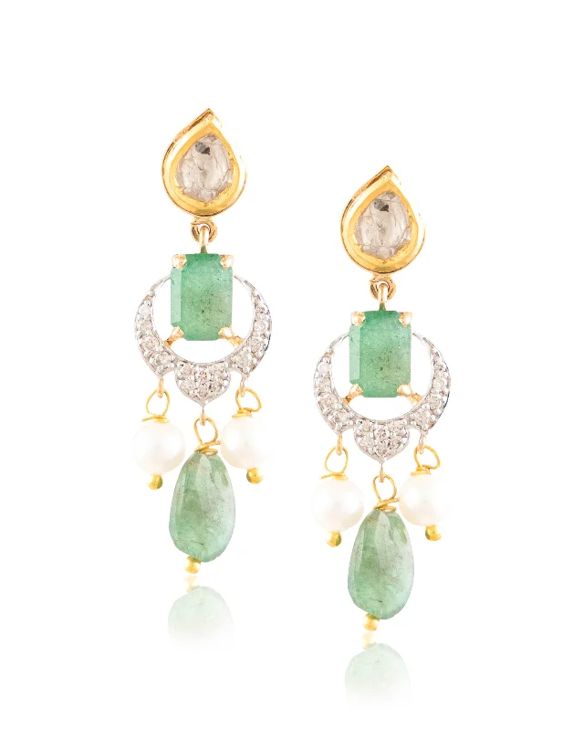 Flash Sale Tourmaline Necklace Tarana Polki And Diamond Tops