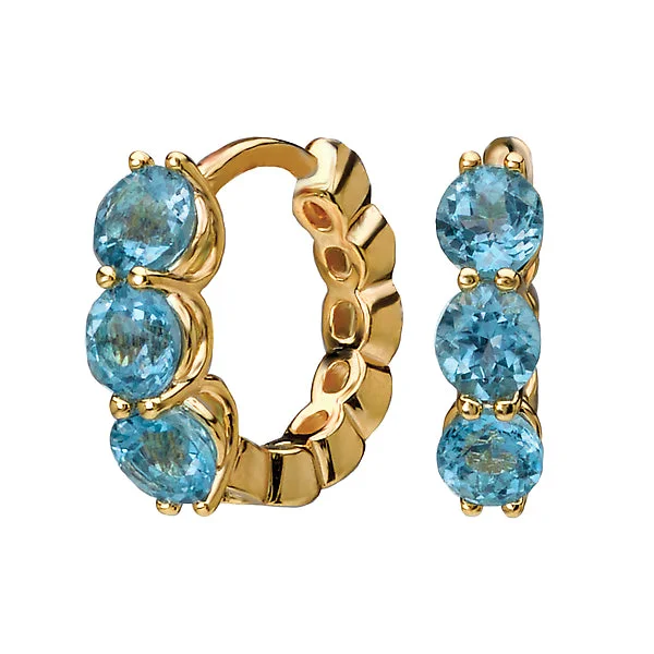 Unbeatable Savings Await Custom Necklace Three Stone Blue Topaz Earrings