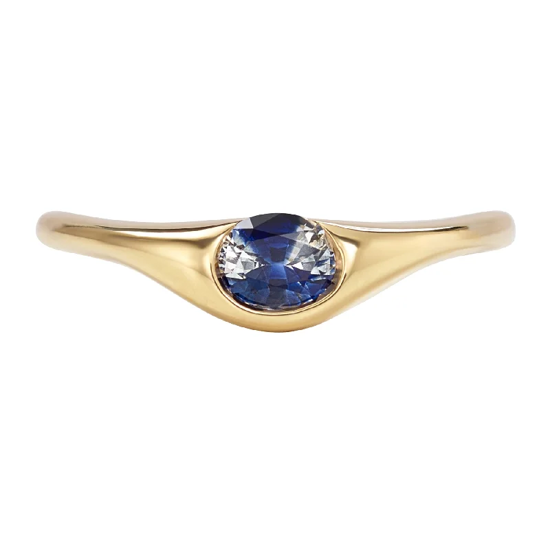 Flash Sale Gold Cuff Bracelet Tidal OOAK Parti Sapphire Signet Ring