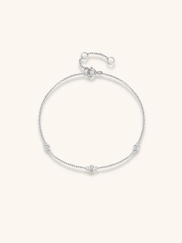 Buy More, Save More Silver Bangles ALEXIS Trio Diamond Sterling Silver Bracelet