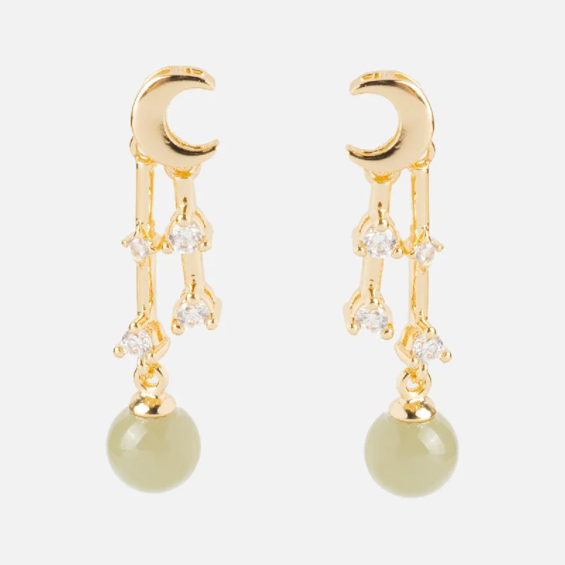 Massive Clearance Sale Twisted Band Ring Twinkle Moon and Star Drop Earrings
