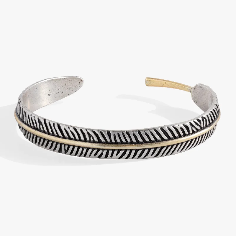 Be the First to Rock the Latest Trends Cuff Bracelet Two-Tone Feather Cuff Bracelet