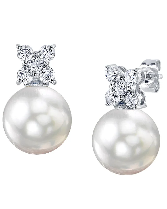 New Arrivals Stackable Jewelry White South Sea Pearl & Diamond Aristocrat Stud Earrings New Arrivals Stackable Jewelry White South Sea Pearl & Diamond Aristocrat Stud Earrings