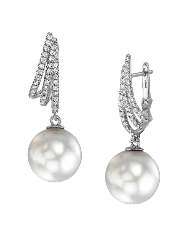 Clearance Sale Gothic Necklace White South Sea Pearl & Diamond Mogul Dangle Earrings Clearance Sale Gothic Necklace White South Sea Pearl & Diamond Mogul Dangle Earrings