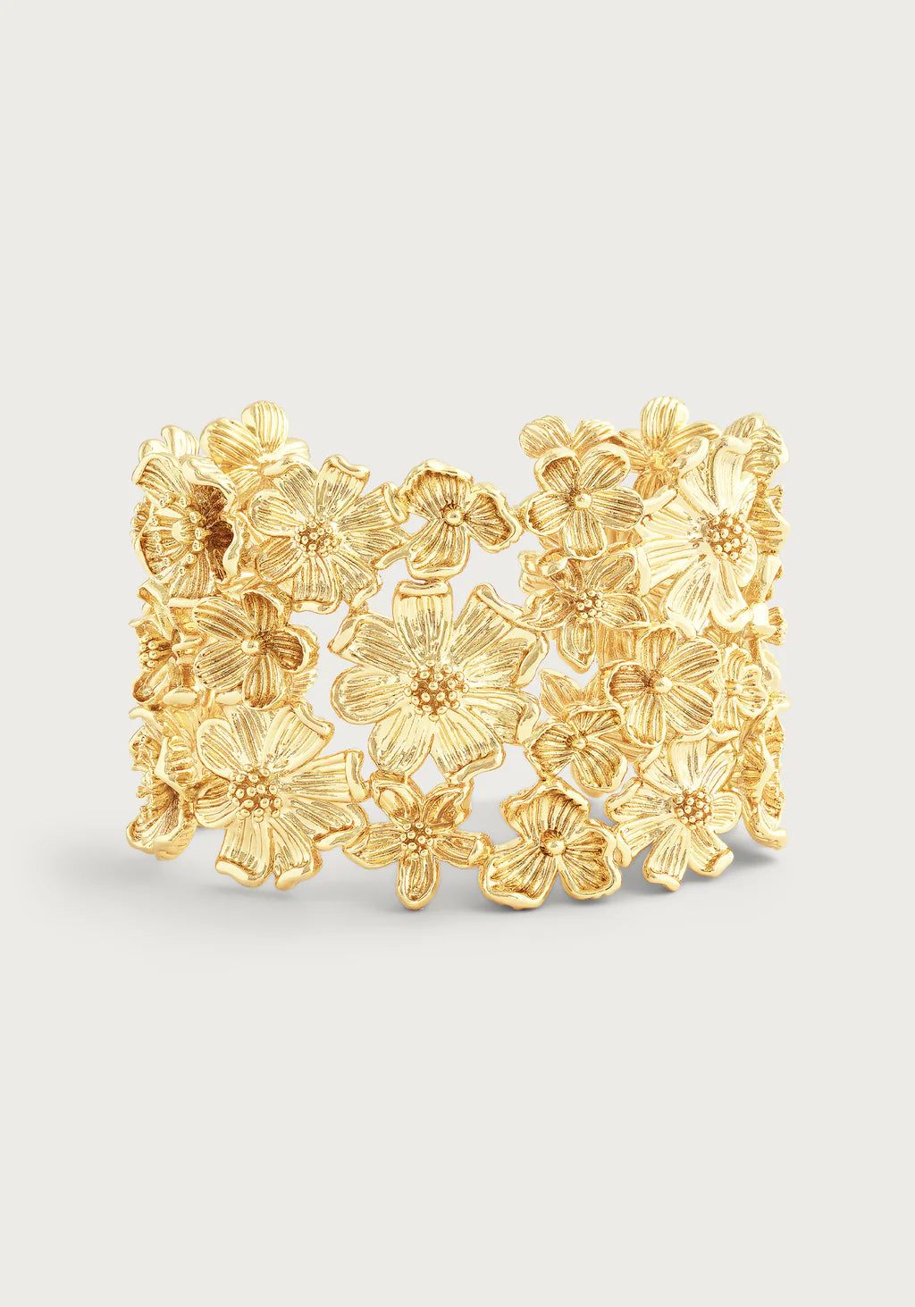 New Arrivals on Discount Bold Jewelry Wildflowers Gold Wide Cuff