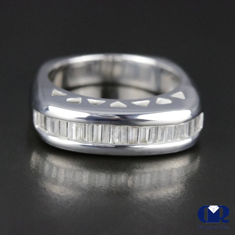 Clearance Sale, Steal Great Bargains Dainty Necklace Women's Baguette Diamond Wedding Band Anniversary Ring In 14K White Gold Clearance Sale, Steal Great Bargains Dainty Necklace Women's Baguette Diamond Wedding Band Anniversary Ring In 14K White Gold
