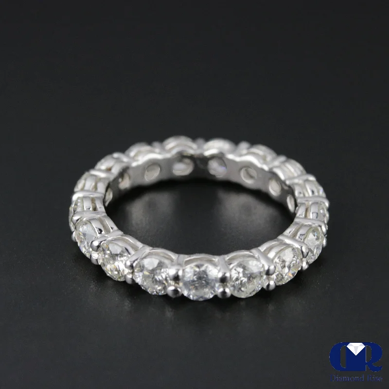 Exclusive Members - Only Sale Custom Necklace Women's Round Cut Diamond Share Prong Setting Wedding Anniversary Ring In 14K White Gold Exclusive Members - Only Sale Custom Necklace Women's Round Cut Diamond Share Prong Setting Wedding Anniversary Ring In 14K White Gold