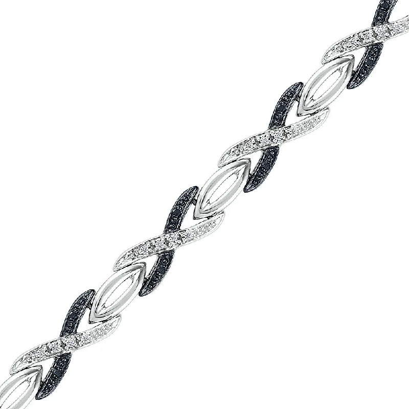 Don't Miss Your Chance Locket Necklace XOXO White & Black Diamond Bracelet
