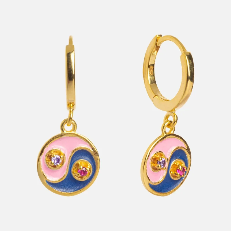 Black Friday - Style Deals All Week Long Vintage Jewelry Yin Yang Huggie Hoops