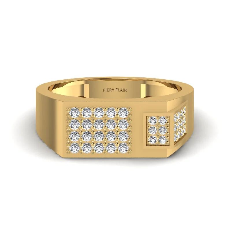 Limited - Time Offer Solitaire Ring 0.83CT Radiant Lab Diamond Men's Ring