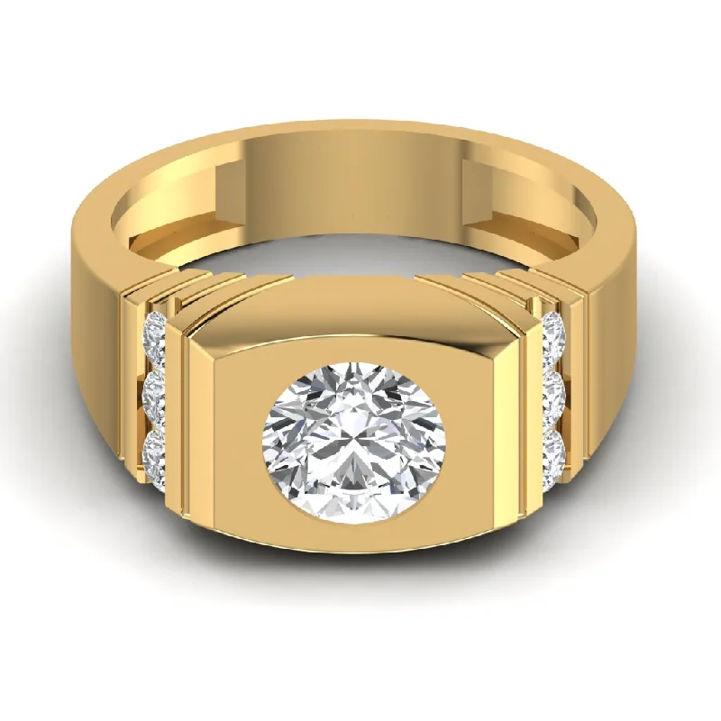 Clearance Sale Art Deco Necklace 1.68CT Diamond Men's Gold Ring
