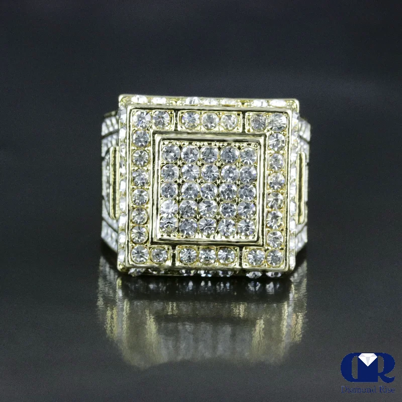 Exclusive Members - Only Sale Dainty Ring Large 4.50 Carat Diamond Men's Pinky Ring 14K Yellow Gold Exclusive Members - Only Sale Dainty Ring Large 4.50 Carat Diamond Men's Pinky Ring 14K Yellow Gold