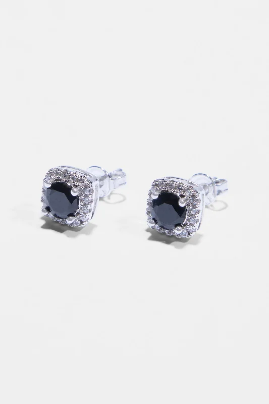Exclusive Members - Only Sale Pearl Earrings 7mm Black Iced Cluster Stud Earrings