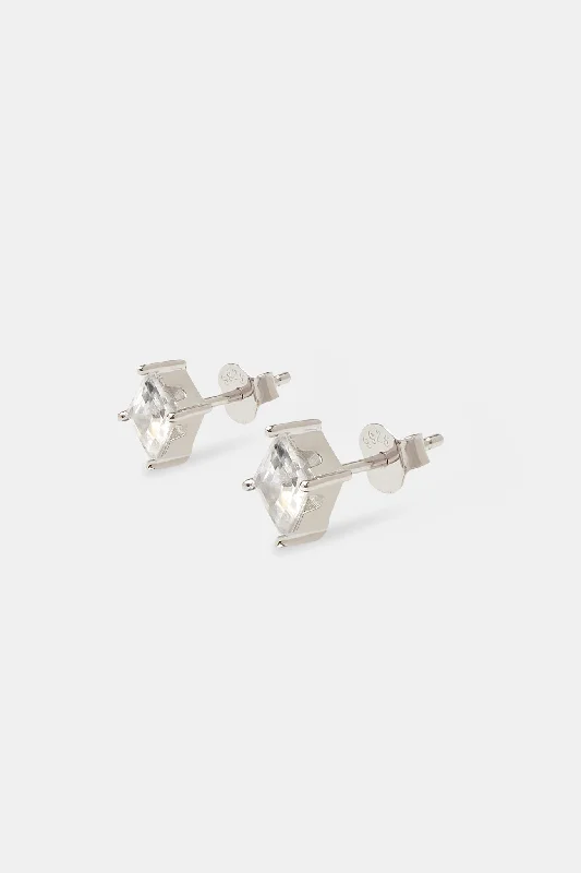 Limited - Time Offer Gold Choker 8mm Iced Shape Stud Earrings
