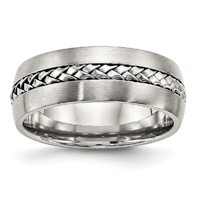 Buy More, Save More Infinity Ring 8mm Stainless Steel Braided Center Domed Standard Fit Band Buy More, Save More Infinity Ring 8mm Stainless Steel Braided Center Domed Standard Fit Band