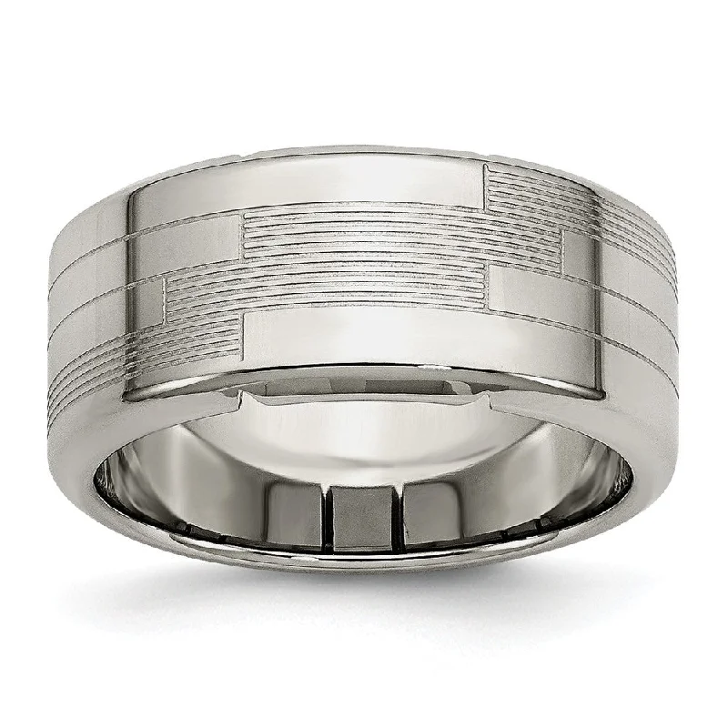 Flash Sale Unique Earrings 8mm Stainless Steel Textured Comfort Fit Band