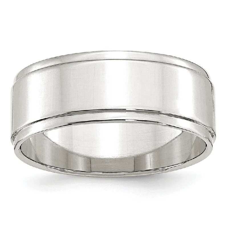 Clearance Sale Silver Chain 8mm Sterling Silver Light Flat Ridge Edge Standard Fit Band Clearance Sale Silver Chain 8mm Sterling Silver Light Flat Ridge Edge Standard Fit Band