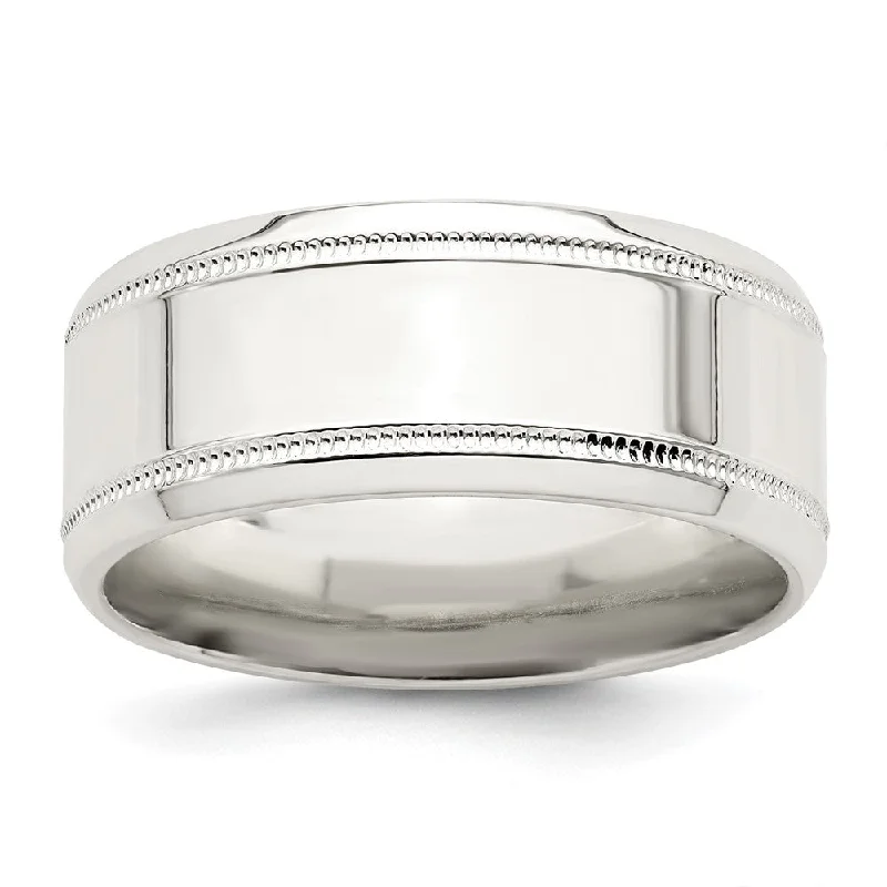 Massive Clearance Sale Elegant Earrings 8mm Sterling Silver Polished Flat Milgrain and Beveled Edge Band Massive Clearance Sale Elegant Earrings 8mm Sterling Silver Polished Flat Milgrain and Beveled Edge Band