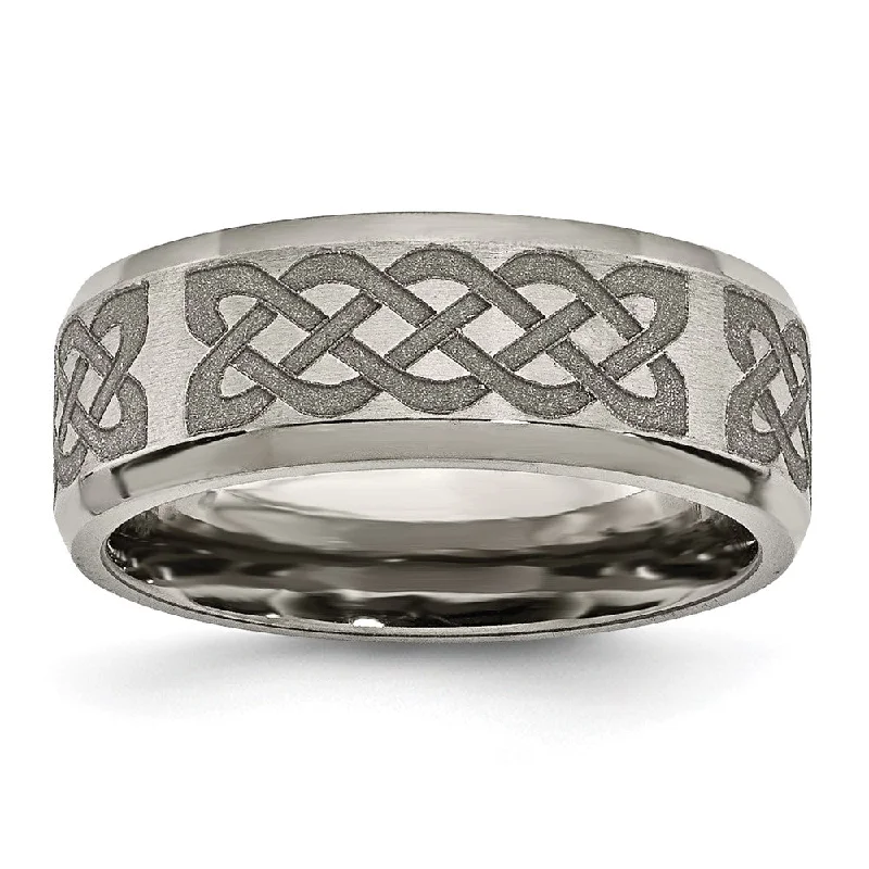 Buy More, Save More Gold Hoop Earrings 8mm Titanium Celtic Laser Etched Design Beveled Standard Fit Band Buy More, Save More Gold Hoop Earrings 8mm Titanium Celtic Laser Etched Design Beveled Standard Fit Band