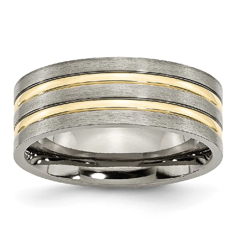 Huge Discounts, Unbeatable Offers Moonstone Necklace 8mm Titanium Gold Tone Plated Grooved Flat Standard Fit Band Huge Discounts, Unbeatable Offers Moonstone Necklace 8mm Titanium Gold Tone Plated Grooved Flat Standard Fit Band